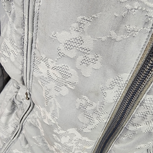Lululemon Run Travel to Track Jacket Full Zip Jacquard Floral Fossil Gray Size 6 - Picture 6 of 16